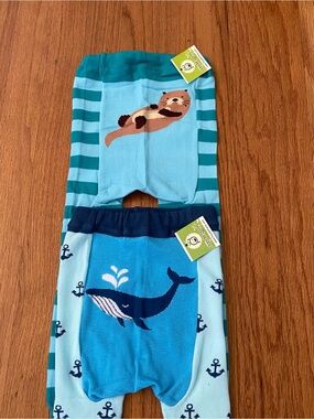 Doodle Pants Sea Animal Baby Leggings Set - Whale & Otter
